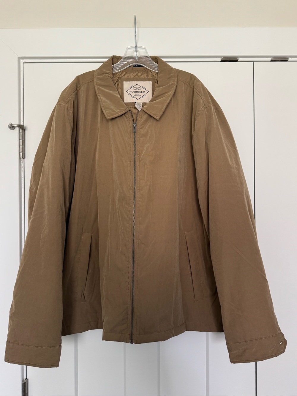 NWOT St. John's Bay Men's Water Repellant Brown Zip-Front Jacket - XXL